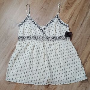🔹️NWT JW Style Cream Beaded & Embroidered Sleeveless Top Medium
